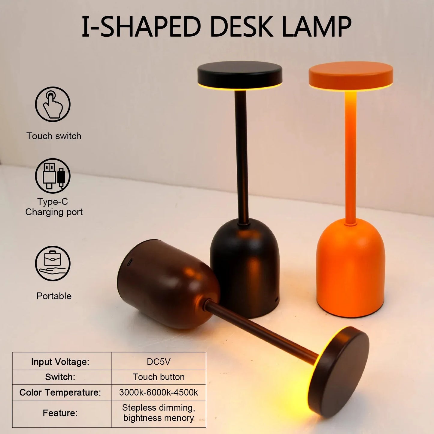 LED Cordless Table Lamp USB Rechargeable Night Light Coffe Bar Touch Dimming Desk Lamp Bedroom Decor Crystal Table Lamps Peaceful Pleasures Health and Wellness