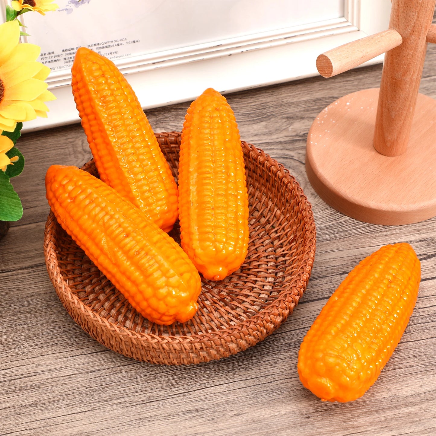 4Pcs Foam Corn Model Simulation Artificial Lifelike Faux Fake Vegetable Corn Models Foams Food Props Restaurant Shop Decoration Peaceful Pleasures Health and Wellness