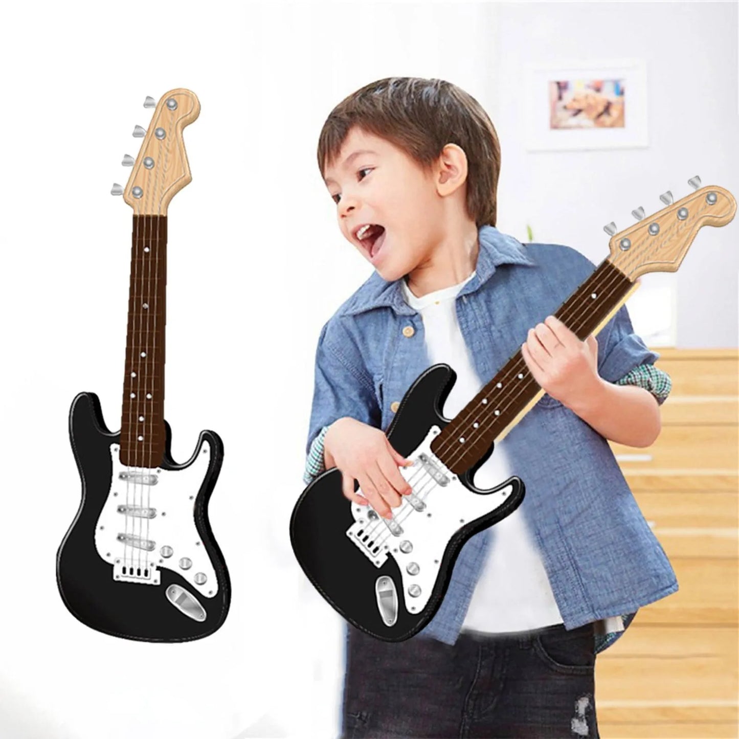17" Kids Electric Guitar Toy – 4 String Musical Instrument