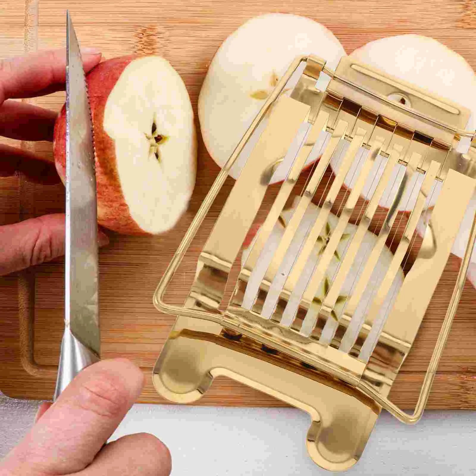 Egg Slicer Fruit and Cutting Gadget for Fruits Vegetables Separator Tool Golden All Purpose Peaceful Pleasures Health and Wellness