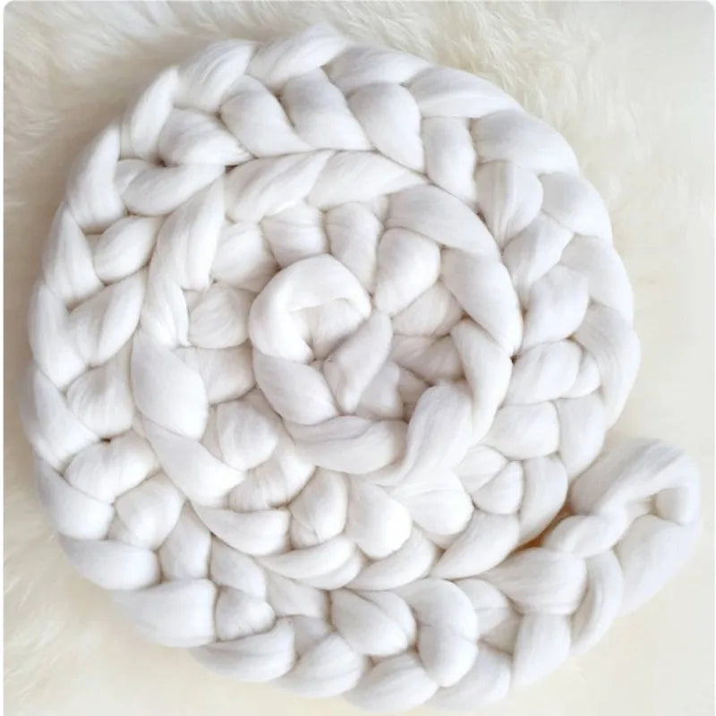 Chunky Merino Braid,2M Braid Basket Filler Newborn Photography Props Baby Accessories 신생아 사진 Newborn Acessórios Fotografia Baby Peaceful Pleasures Health and Wellness white