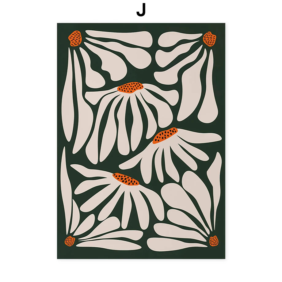 Abstract Flowers Canvas Wall Art Print | Unframed Home Decor