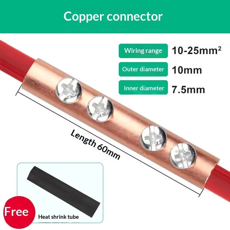 1/3Pcs Copper AL Cable Wire Tubular Screw Bolt Connection Sleeve Join GTL Quick Cable Connector Copper Wire Butt Terminal Splice Peaceful Pleasures Health and Wellness A6 1pcs