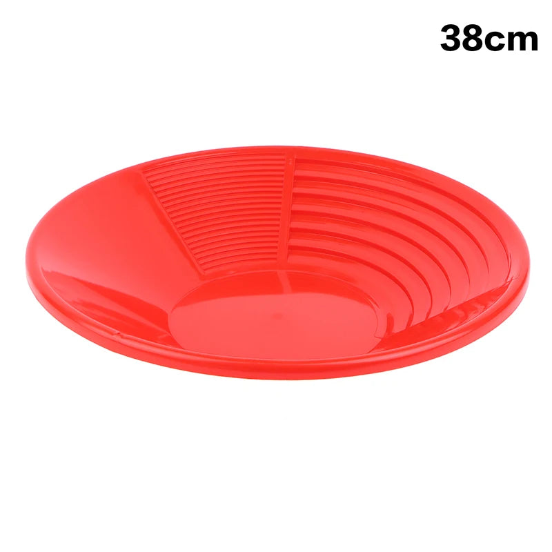 Dia 35/38cm Plastic Gold Pan Ergonomic Gold Panning Tool For Gold Mining Metal Detect Wash Gold Panning Equipment Peaceful Pleasures Health and Wellness 38CM Red
