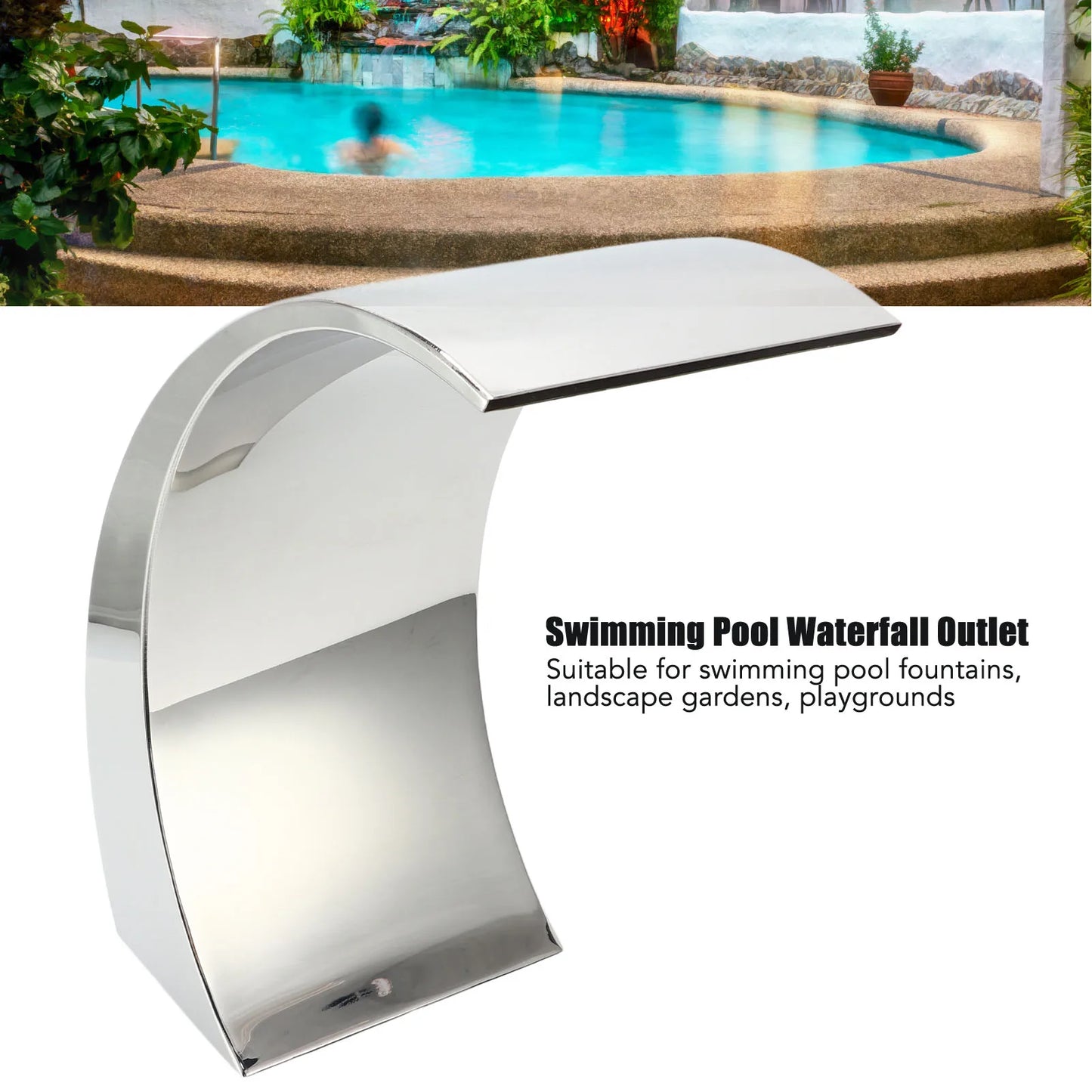Waterfall Fountain Sophisticated Polishing Strength Swimming Pool