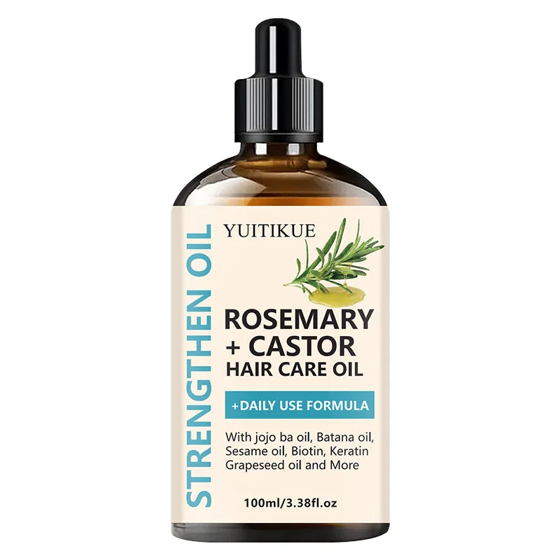 YUITIKUE Rosemary + Castor Hair Care Oil | Strengthening Daily Use Formula | With Jojoba, Batana Oil & Biotin For Healthy Hair Peaceful Pleasures Health and Wellness 1pc