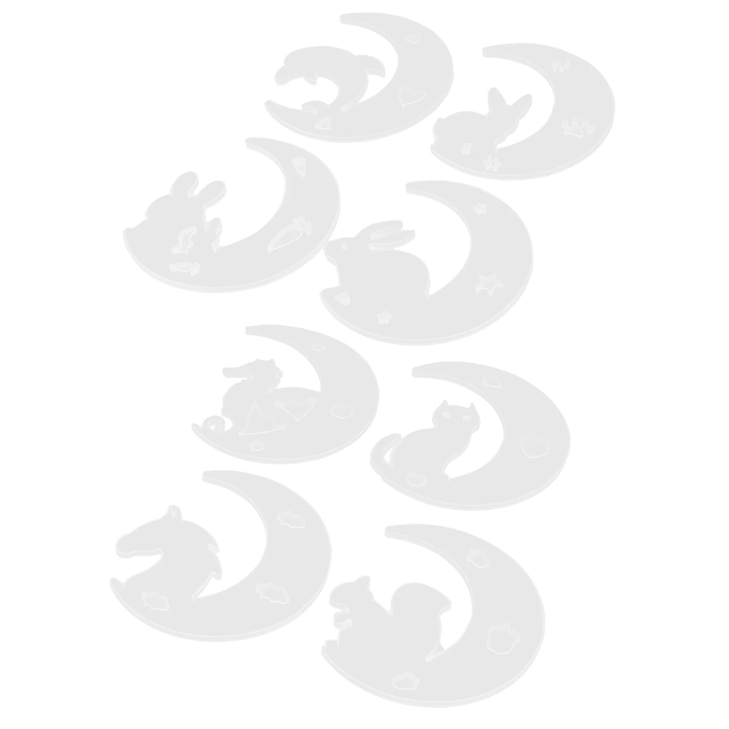Crescents Moon Mold /set Silicone Mold Resin Starter Kit DIY Crystal Glue Mold 4.7in for Ornaments for Hanging Decorations Peaceful Pleasures Health and Wellness