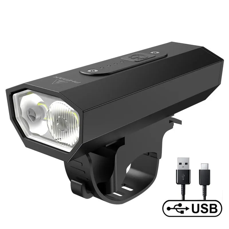 PHMAX USB Rechargeable Bike Light – 6 Modes, IPX6 Waterproof