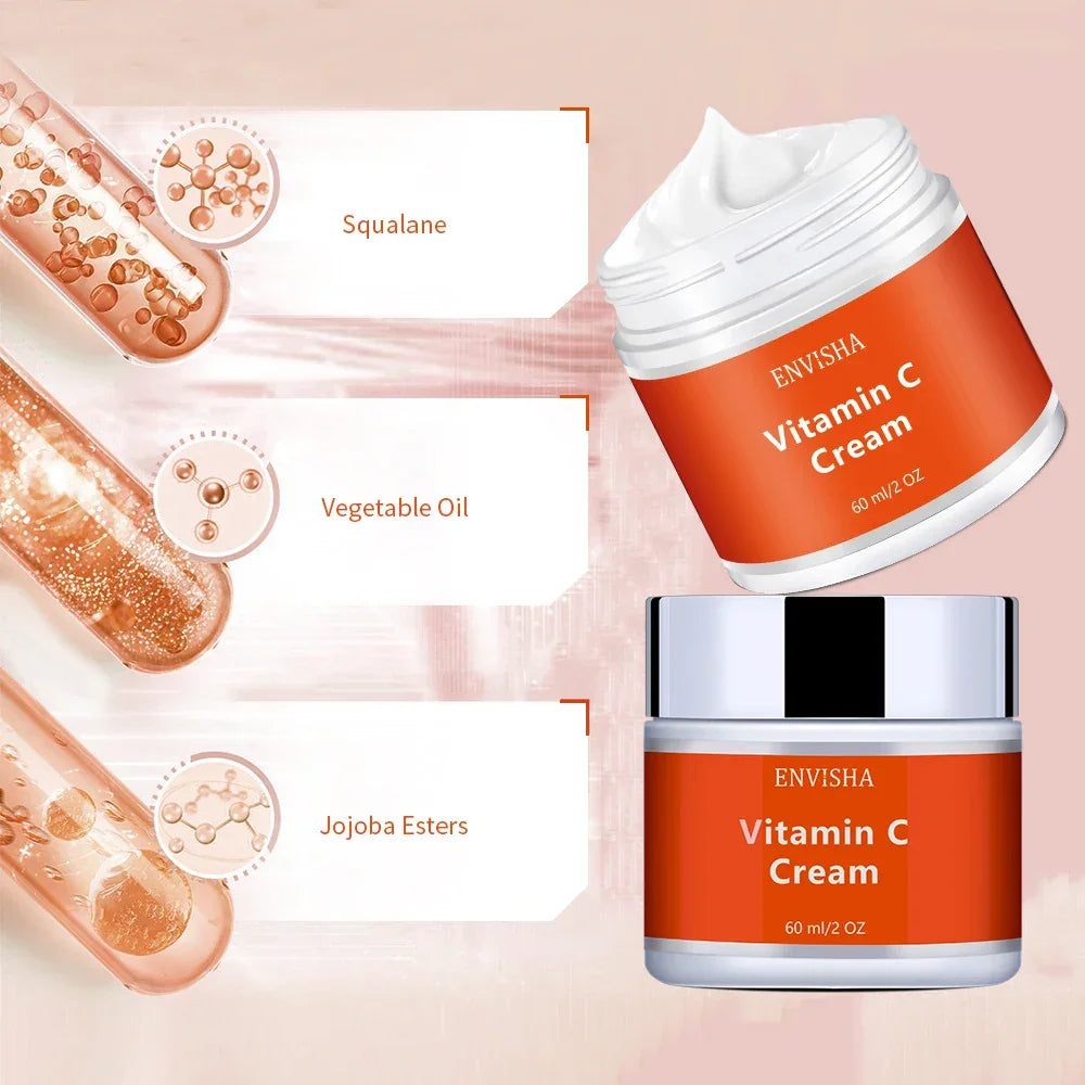 ENVISHA Facial Cream – Vitamin C, Hyaluronic Acid, Ceramide & Collagen Facial Cream ENVISHA