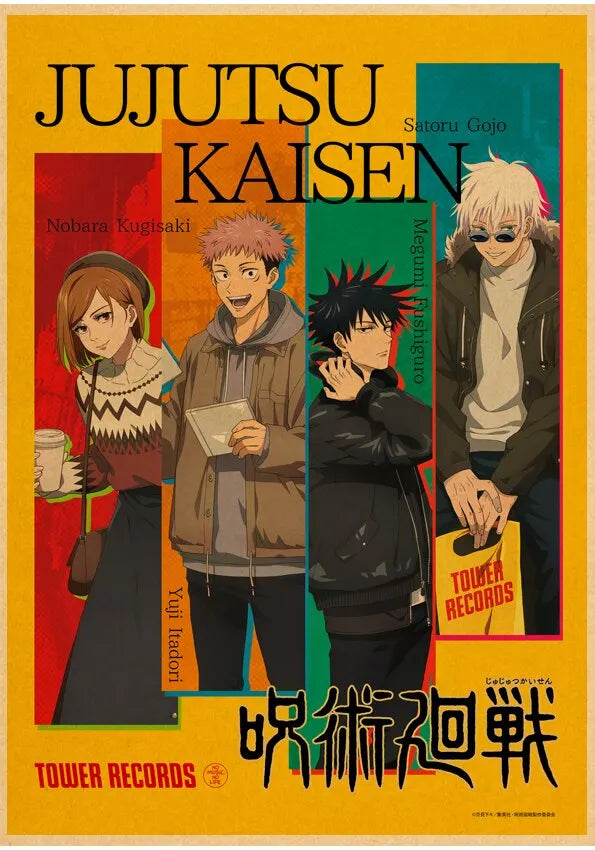 Jujutsu Kaisen Gojo Satoru Vintage Anime Canvas Wall Art Poster