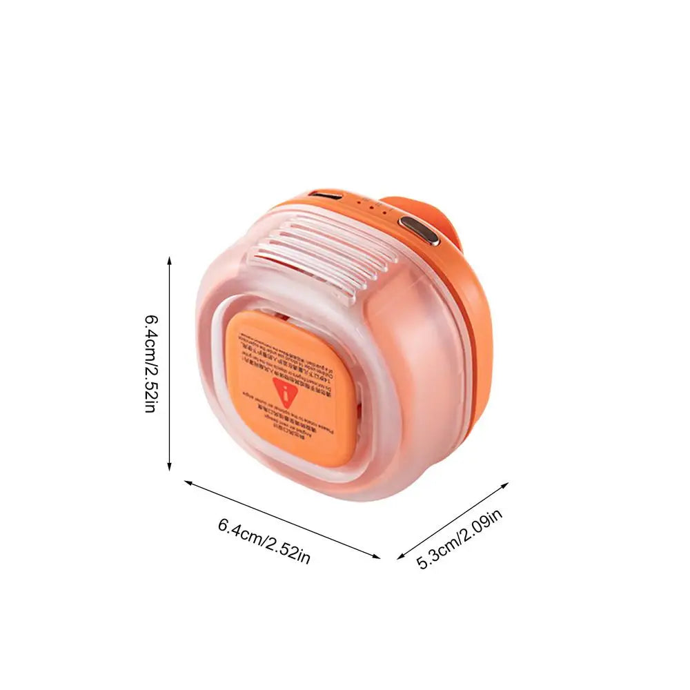 Portable Waist Fan Mini Rechargeable 3-Speed 1000mAh Clip On Hands-Free Fan For Home Indoor Office Dorm Desk Outdoor Camping Peaceful Pleasures Health and Wellness China Mainland Orange