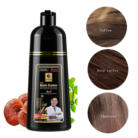 Hair Color Shampoo for Gray Hair 3 in 1 Black Hair Dye Shampoo for Women&Men Natural Herbal Safety Nourishing Hair Care Cream Peaceful Pleasures Health and Wellness