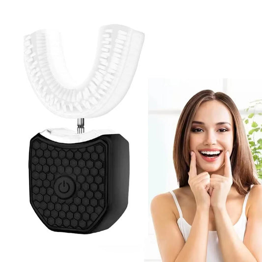 LED Display USB Type-C Automatic Electric Toothbrush Adults Students U-Shaped Soft Bristle IPX7 Waterproof Whitening Feature Peaceful Pleasures Health and Wellness