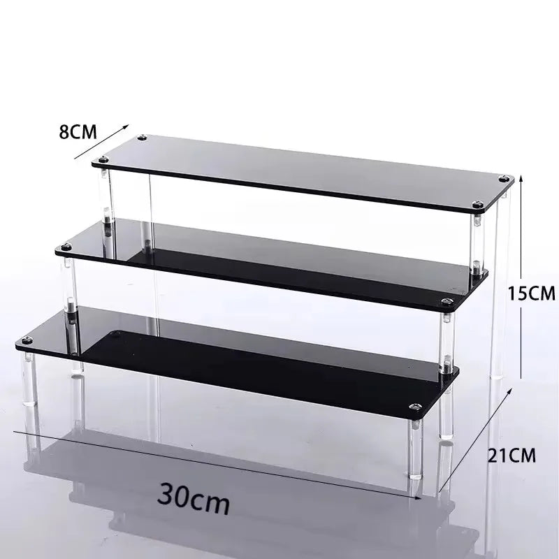 1-5 Tier Acrylic Display Stand Clear Riser Rack Cupcake Perfume Doll