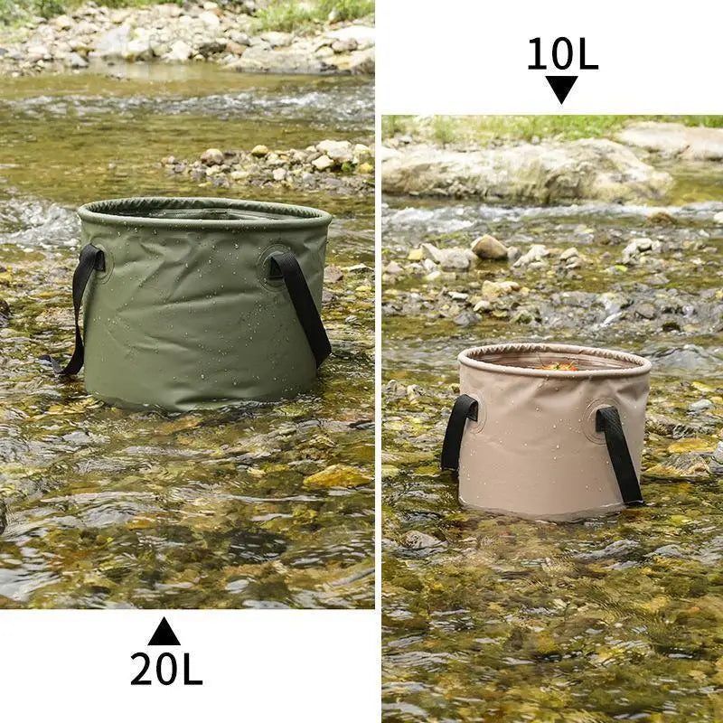 Outdoor Camping Folding Water Bucket Multi-functional Large-capacity Portable Fishing Bucket Storage Telescopic Water Bucket Peaceful Pleasures Health and Wellness