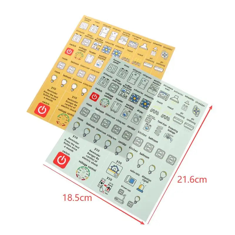 2/5Sheets Electric Circuit Breaker Panel Label Decorative Sticker Self-adhesive Waterproof English Version Electric Box Peaceful Pleasures Health and Wellness