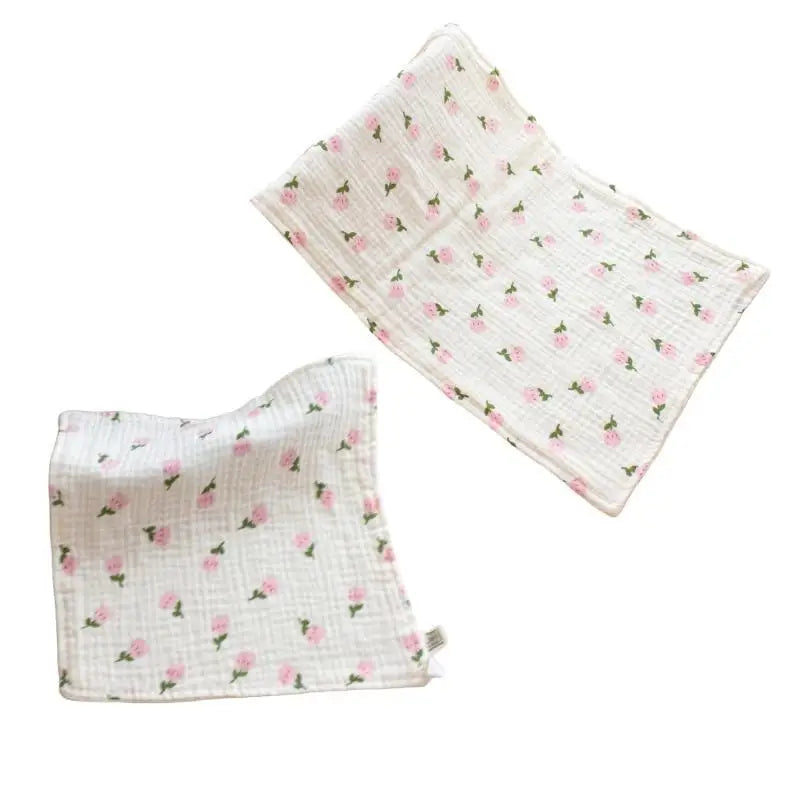 6-Layer Cotton Baby Nursing Towels | Soft Cartoon Face Cloths 2-Pack