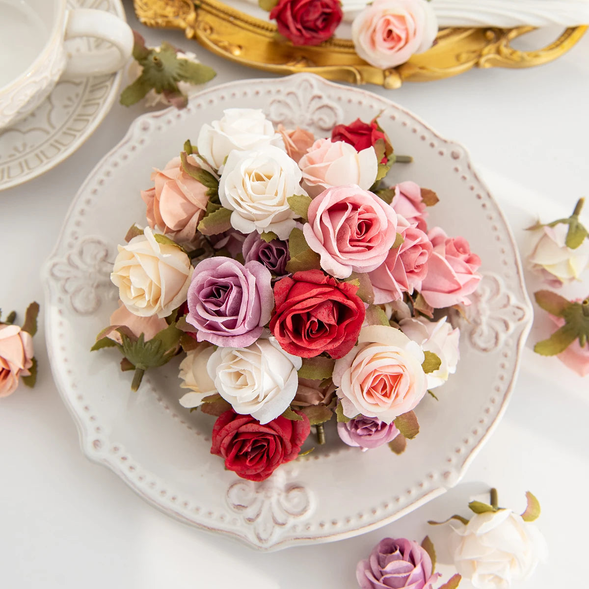 Artificial Silk Rose Flower Heads – Wedding & Party Décor