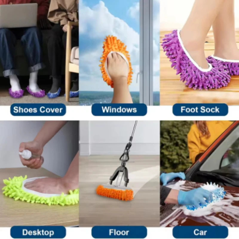 comfortable Mop Slippers Soft Washable Reusable Microfiber Foot Socks Suitable for Cleaning Dust in Bathrooms Kitchens and Bedr Peaceful Pleasures Health and Wellness