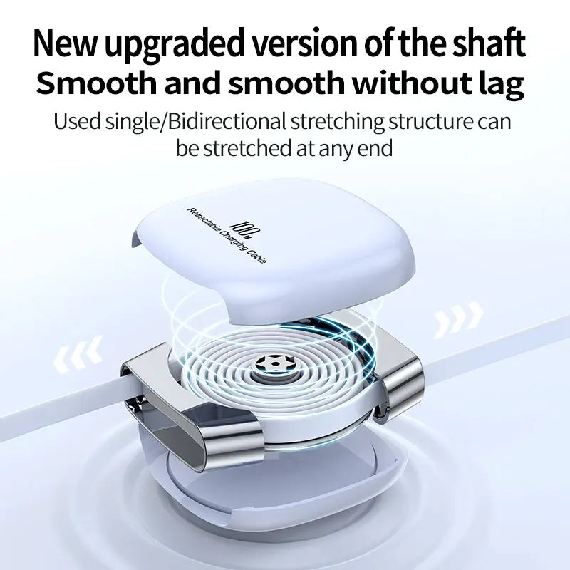 Retractable Type-C to Type-C 100W PD Fast Charging Cable Adjustable Length Data Cord for MacBook iPhone Samsung Peaceful Pleasures Health and Wellness