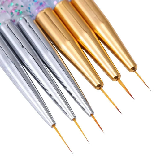 3D Tips Ultra-thin Line Drawing Manicure 3Pcs Acrylic French Stripe Nail Art Liner Brush Set UV Gel Painting Tools Peaceful Pleasures Health and Wellness