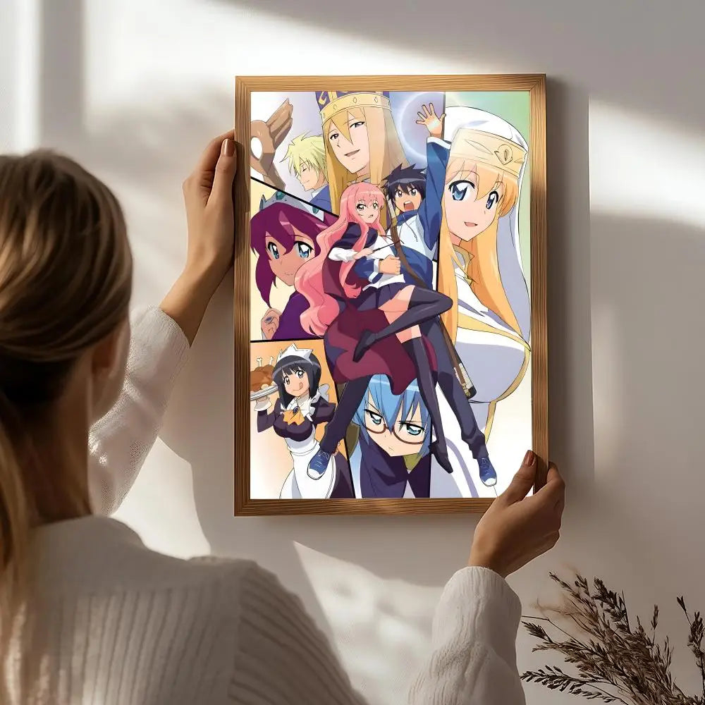Anime T-The Familiar of Zero Poster HD Self Adhesive Waterproof Wall Art Ideal for Home Office Dorm Bedroom Great Gift Peaceful Pleasures Health and Wellness White8 15X20cmNoframe