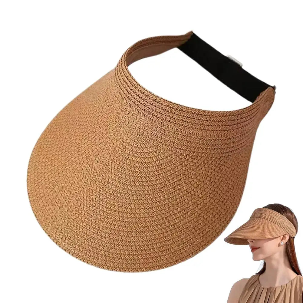 Wide Brim Straw Visor Hat – UPF 50+ UV Sun Protection