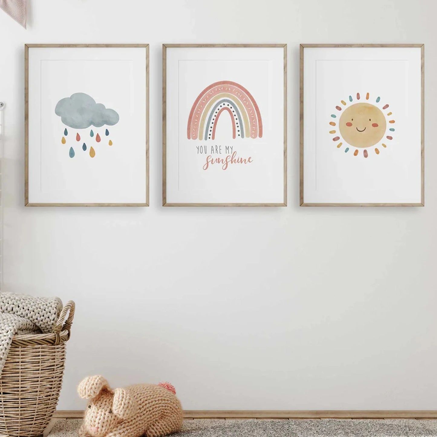 3-Piece "You Are My Sunshine" Kids Canvas Wall Art Set