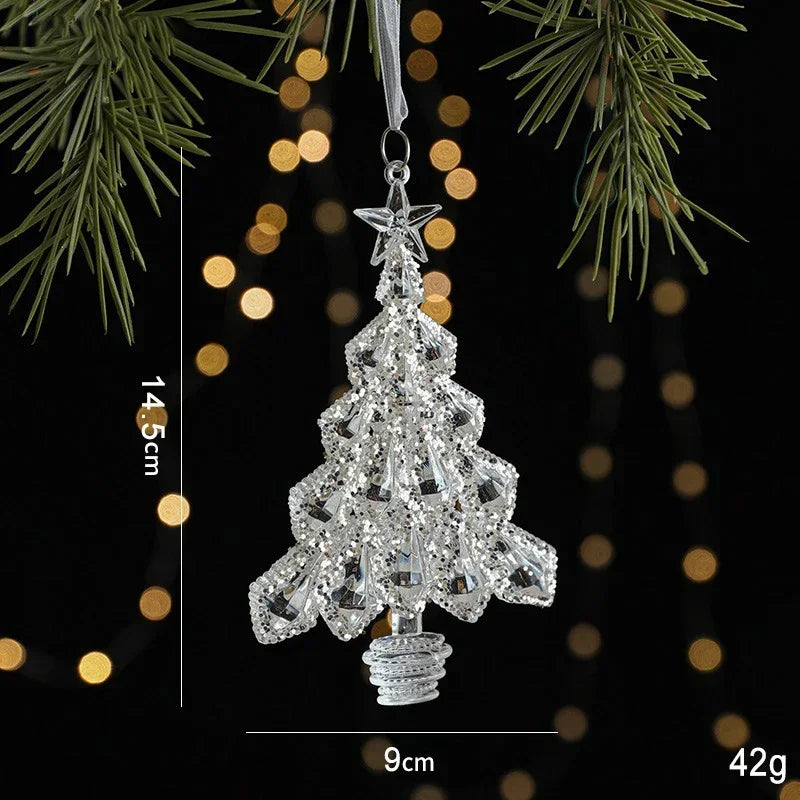 Acrylic Christmas Crystal Pendant – Angel & Snowflake Ornament