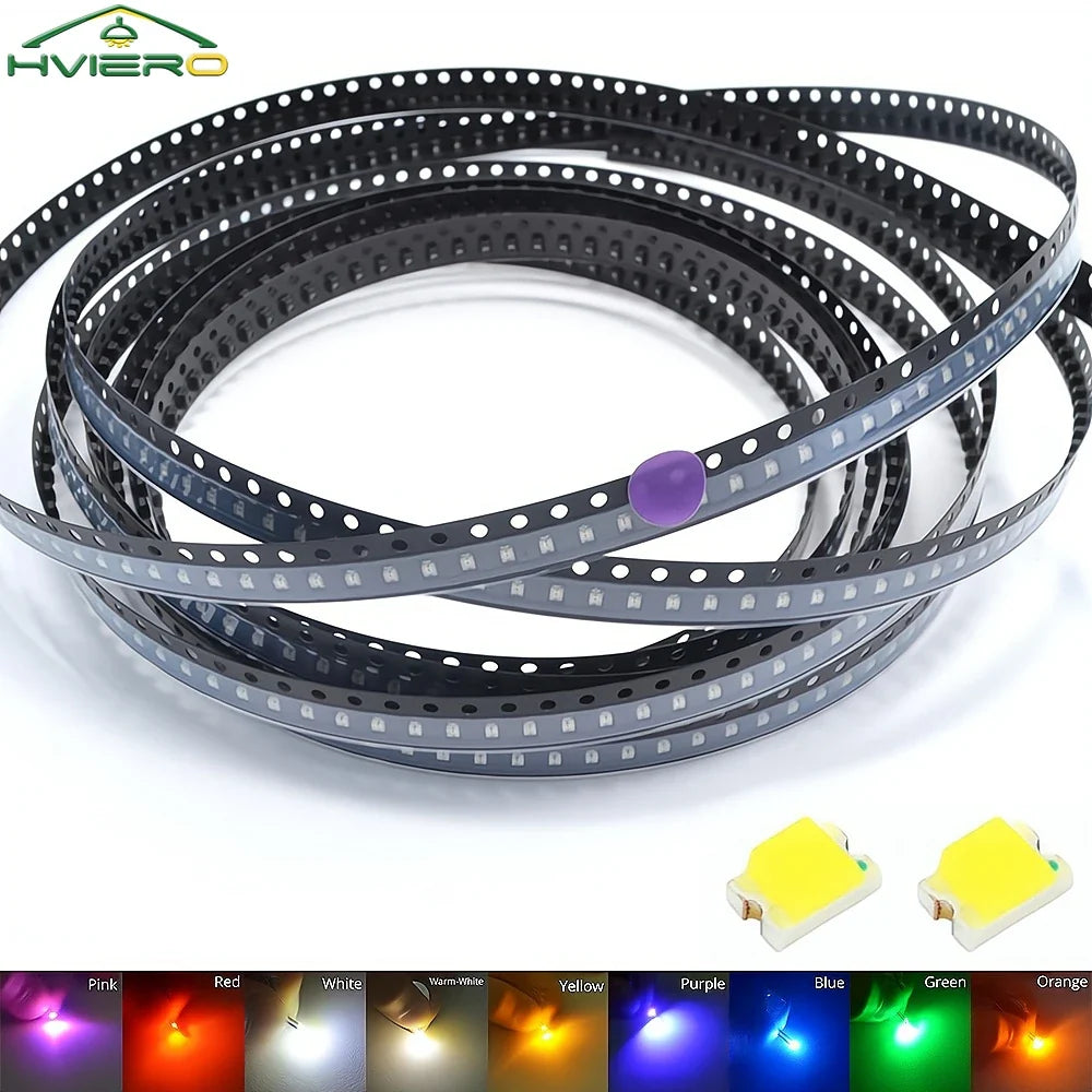 10PCS 0805 SMD LED Chips – 9 Colors, RoHS, 3.3V DIY PCB