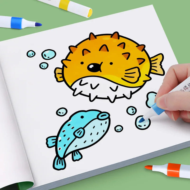 Children's Painted Painting Book Ocean Scene Bold-easy Coloring