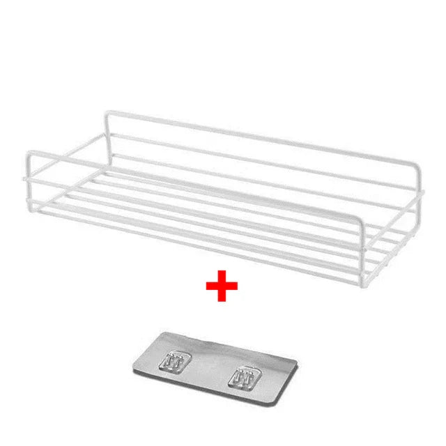 No-Drill Metal Wall Shelf | Bathroom & Kitchen Organizer