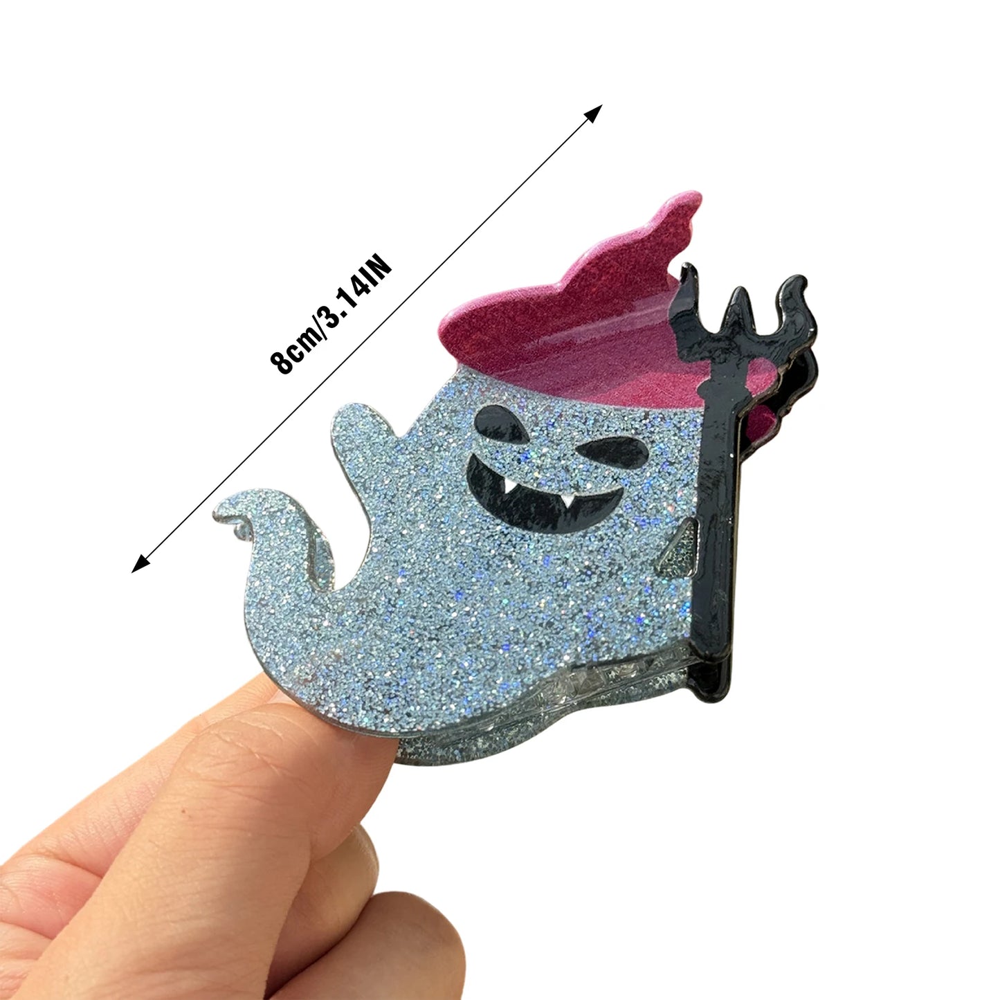 Halloween Hair Claw Clips – Spider Ghost & Skull Designs