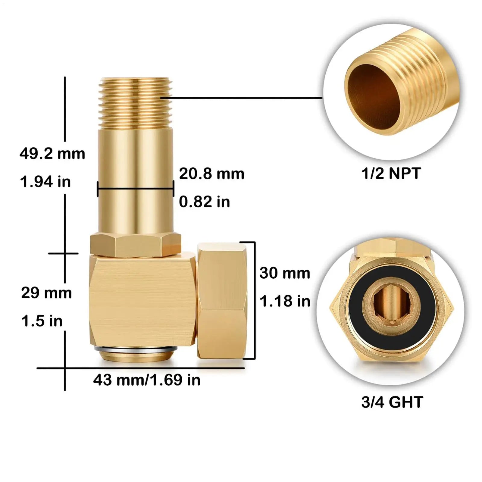Hose Swivel Connector Rotating Pipe Fitting Rotatable Hose Elbow Replacement For Garden Lawn Patio Backyard Outdoor Sideway Peaceful Pleasures Health and Wellness