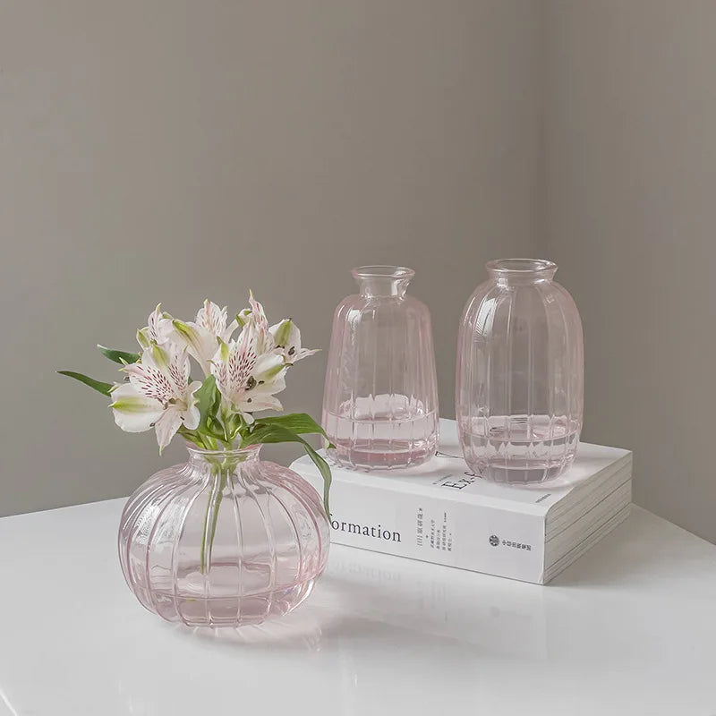 Vintage Transparent Glass Vase | Flower Bottle & Plant Pot