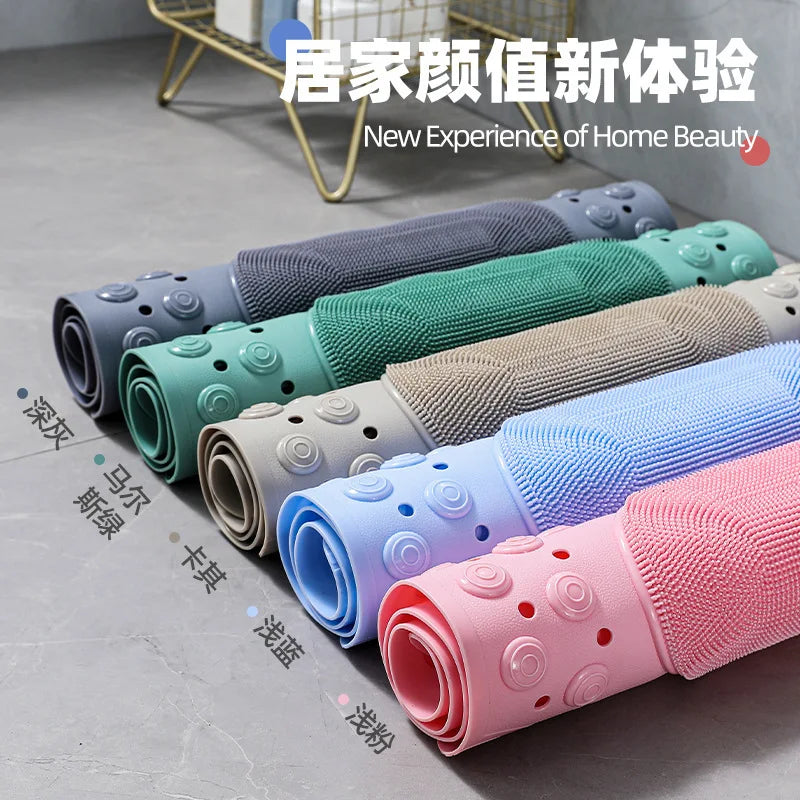Non-Slip Bath Mat with Suction Cups & Drain Holes – Soft PVC