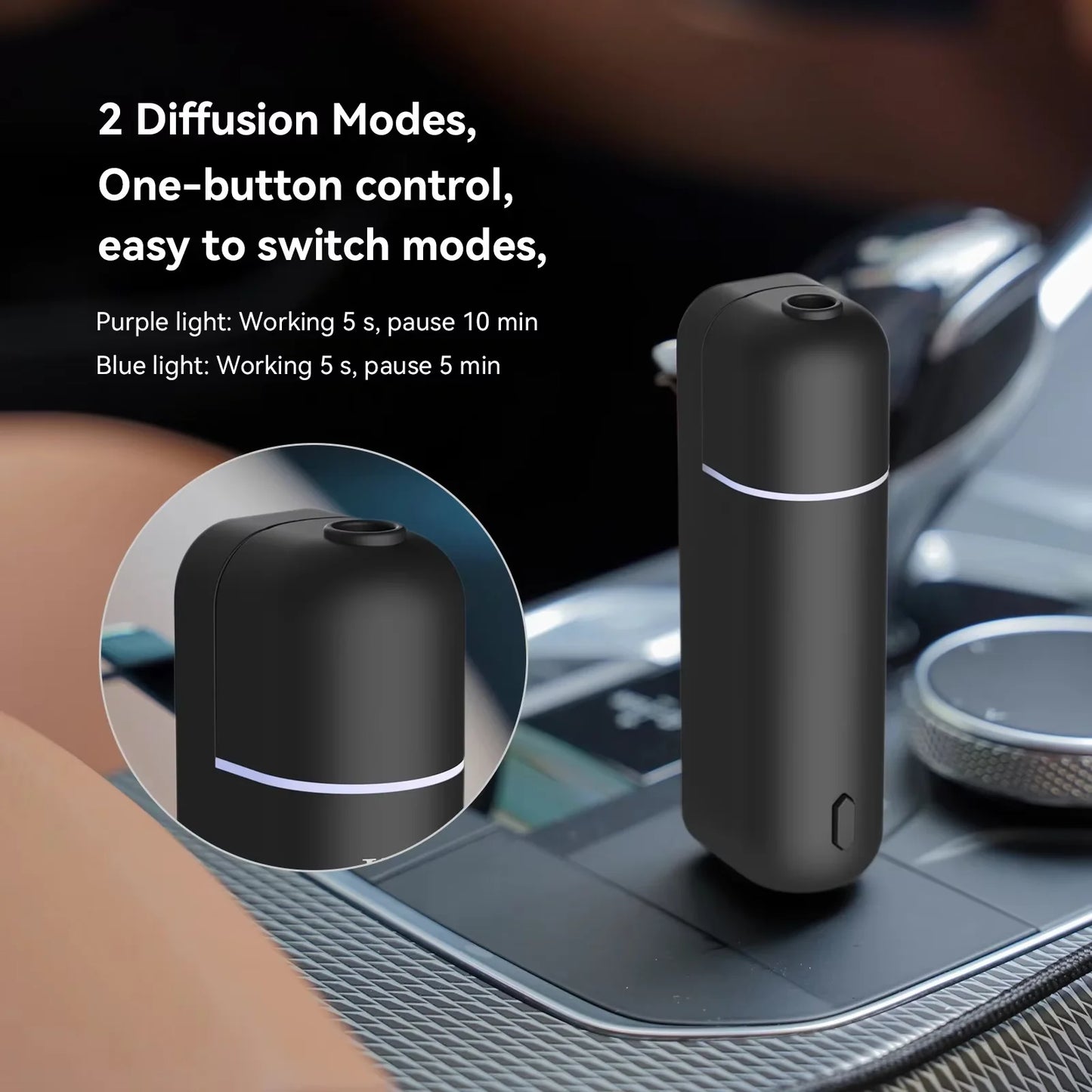 Car Aroma Diffuser Vent Clip Car Air Freshener Rechargeable Scent Machine Fragrance Oil Waterless Essential Oil Diffuser Peaceful Pleasures Health and Wellness
