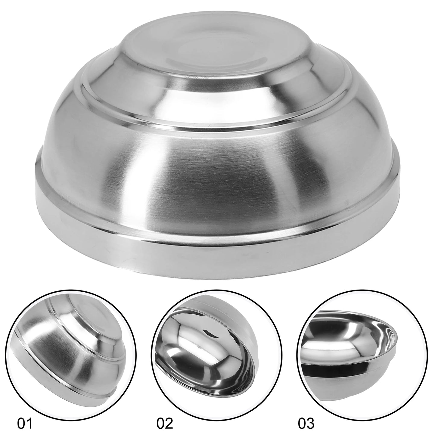 Stainless Steel Bowl Double Layer Thickening Family Kitchens Outdoor