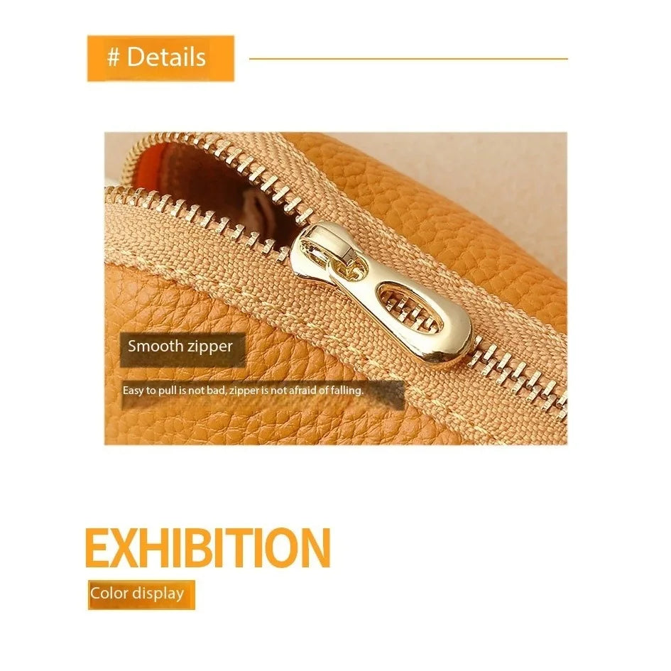 2026 Hot PU Leather Car Key Case Men Women Wallets Housekeeping Keys Covers Zipper Storage Pouch Card Bags Peaceful Pleasures Health and Wellness