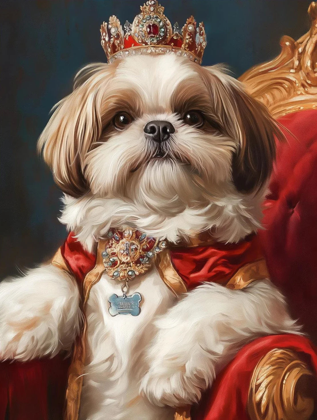 Funny Renaissance Labrador Dog Canvas Wall Art | Royal Pet Portrait