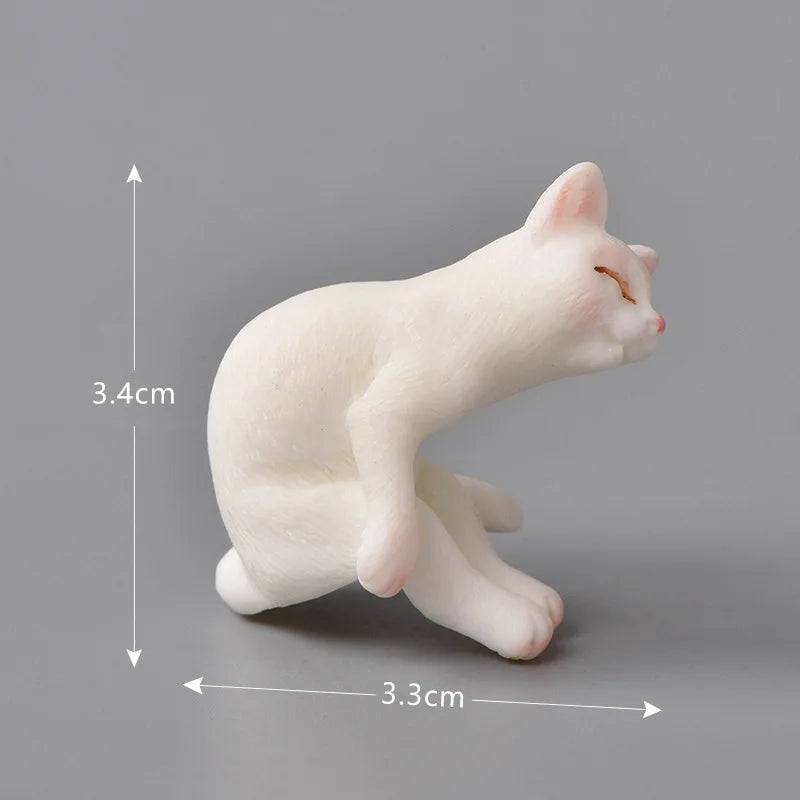 Resin Cat Figurine – Miniature Kitten Fairy Garden Decor