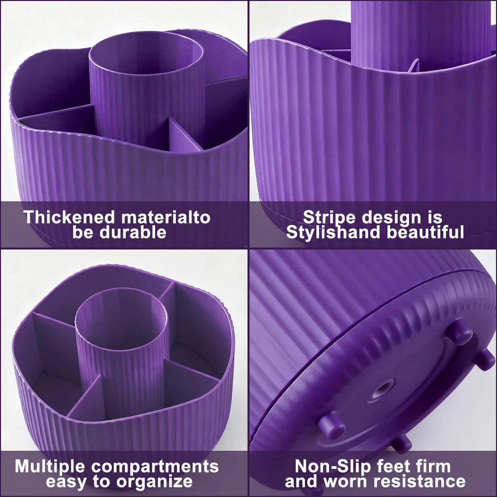Rotating Makeup Organizer – Desktop Storage for Brushes & Beauty