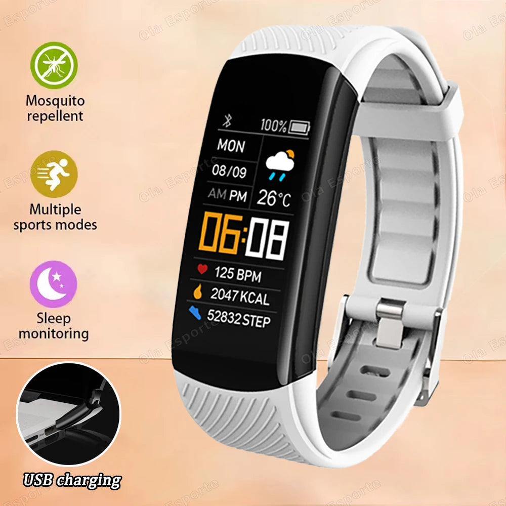 Smart Fitness Tracker Watch Heart Rate Monitor Sleep Steps Swim Waterproof Health Exercise Bracelet For Men Women Smartwatch New Peaceful Pleasures Health and Wellness Silver