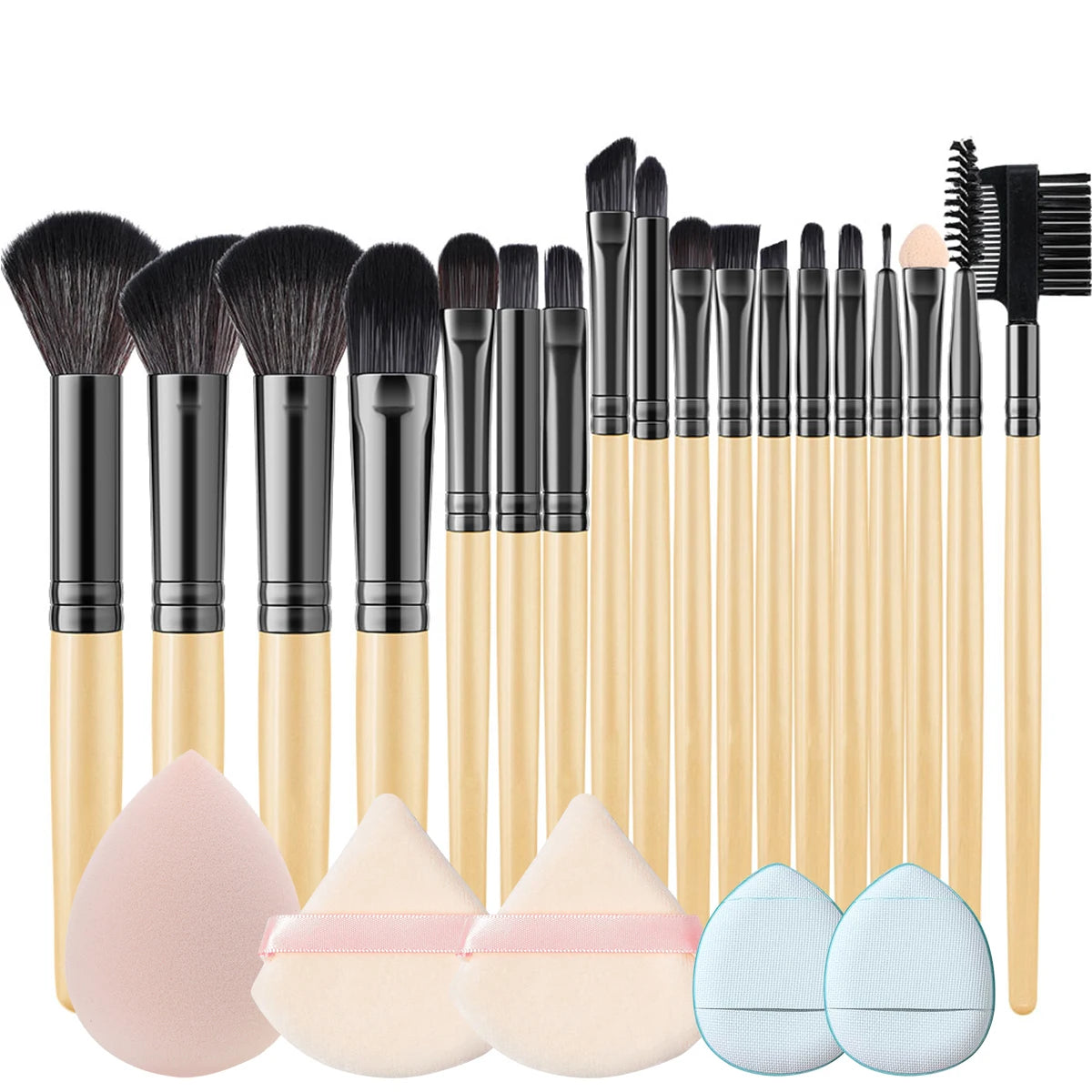 18-Piece Professional Makeup Brush Set – Kabuki & Blending Kit