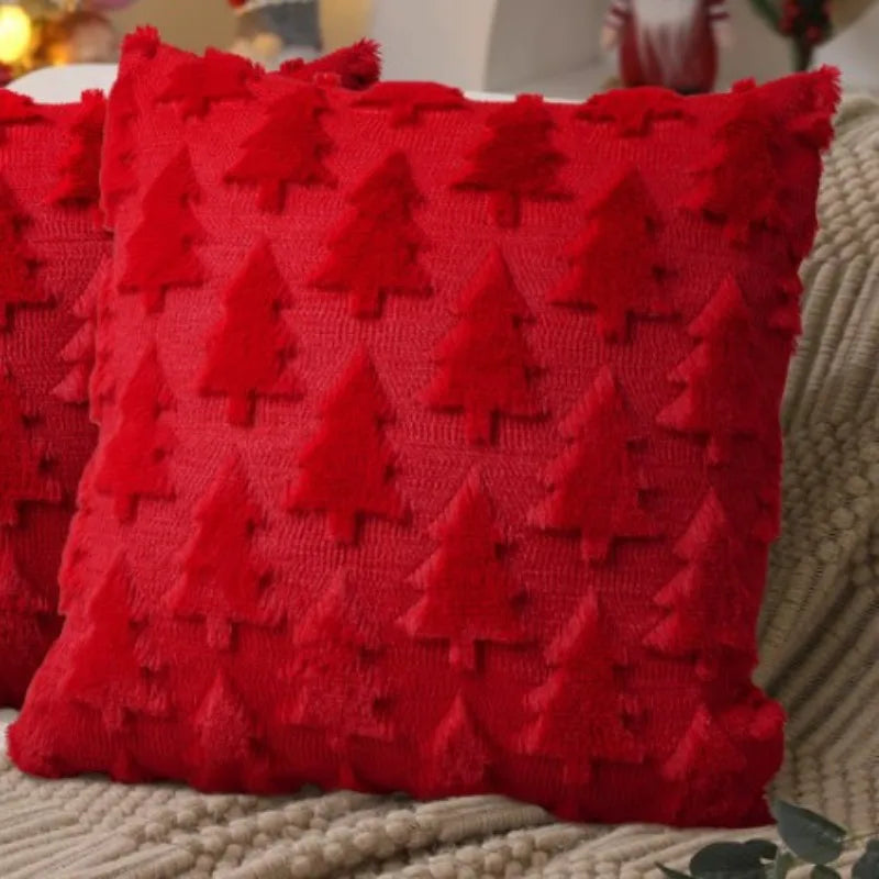 3D Embroidered Christmas Pillow Cover 18" | Snowflake & Snowman