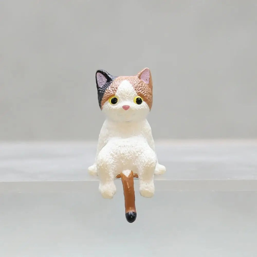 Office Desktop Mini Cute Little Cat Ornament Computer Car Center Console Display Screen Edge Decoration Figurine Simulation Cats Peaceful Pleasures Health and Wellness