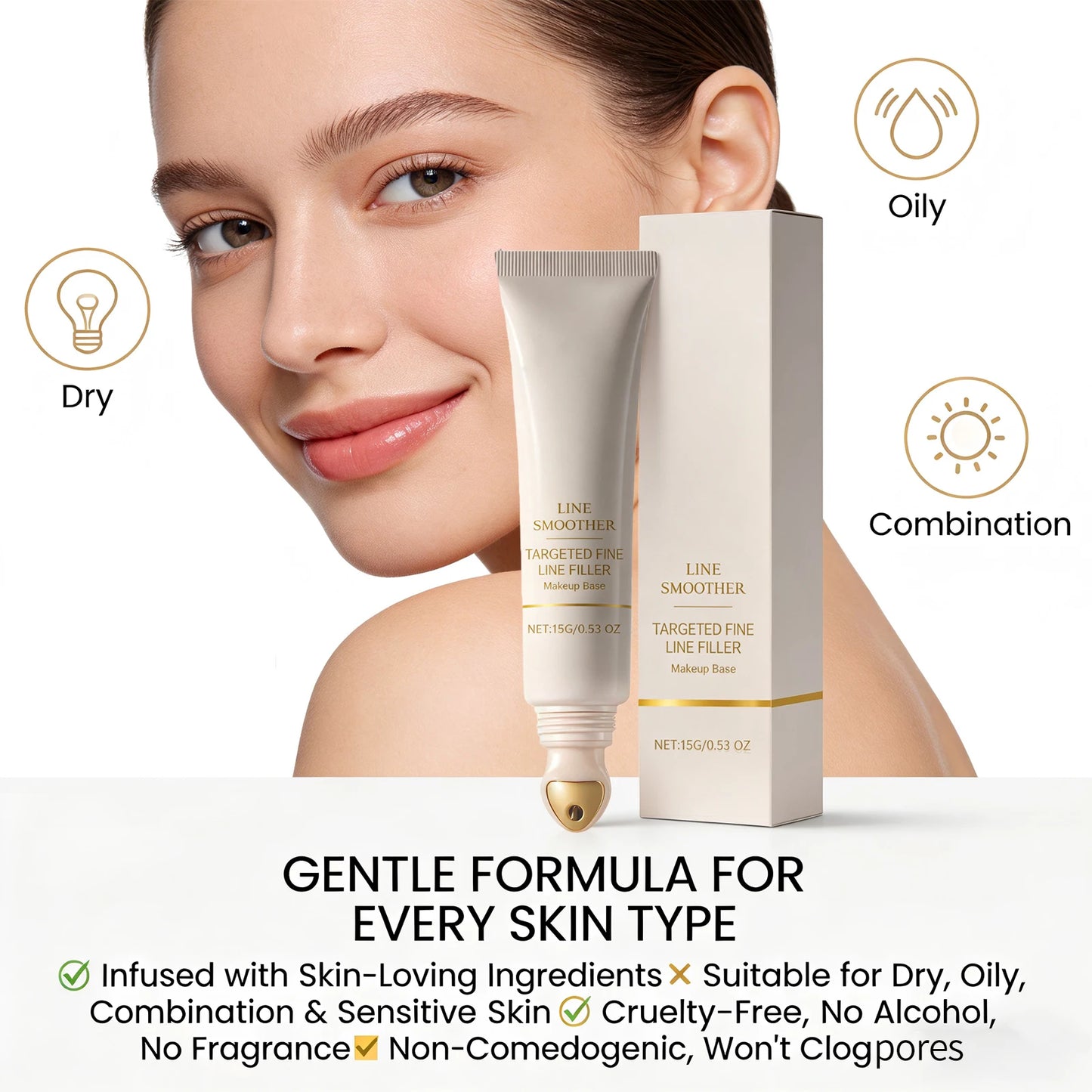 Line Smoother Hydrating Primer for Makeup Even Tone Lightweight & Non-sticky Invisible Pores Antioxidant Makeup Base Moisturizer Peaceful Pleasures Health and Wellness