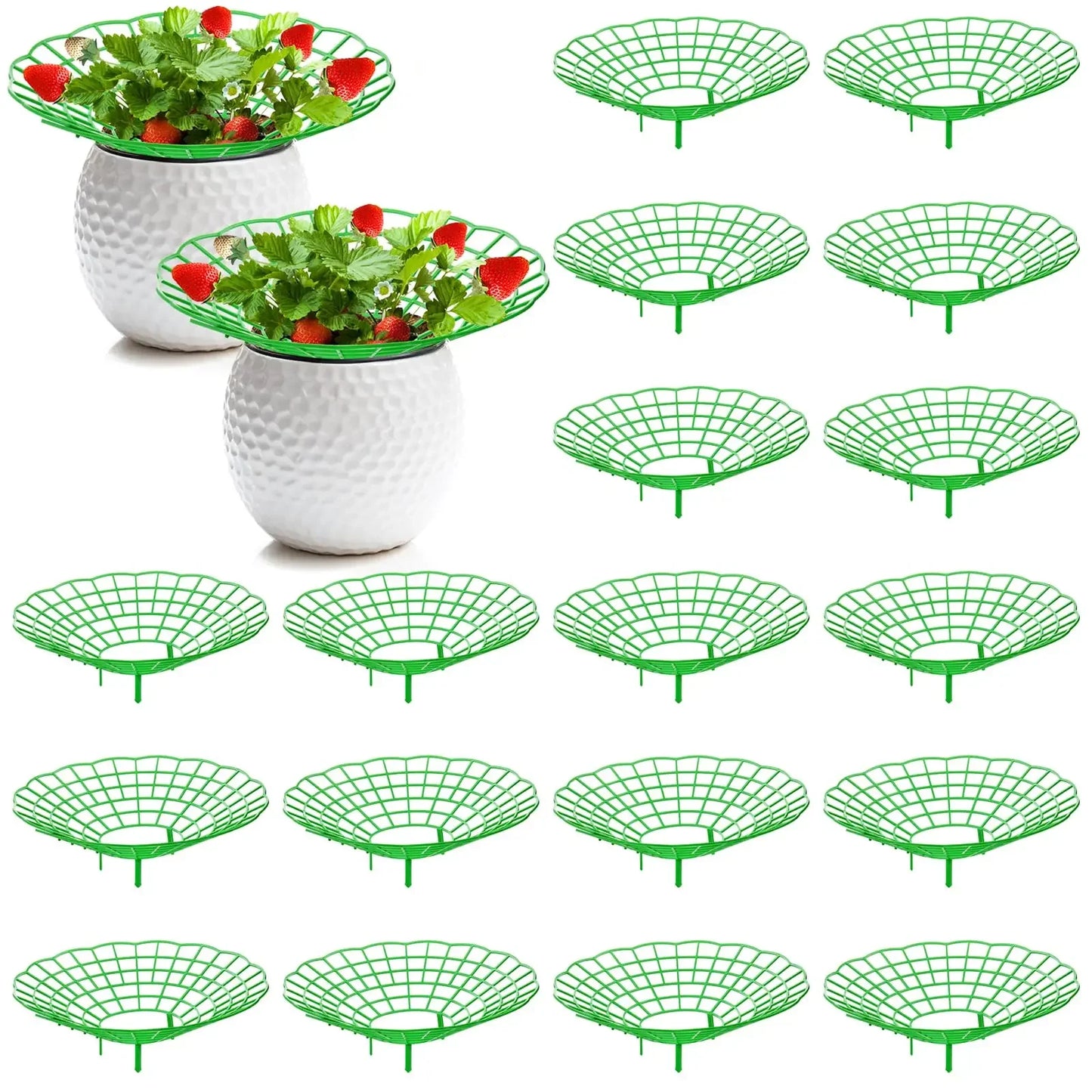 10PCS Vegetable Growing Rack Garden Tools Strawberry Supports With 3 Sturdy Support Feet Keeping Plant Fruit Stand Peaceful Pleasures Health and Wellness