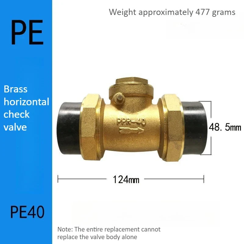 Brass PE Check Valve – Double Union One-Way Connector