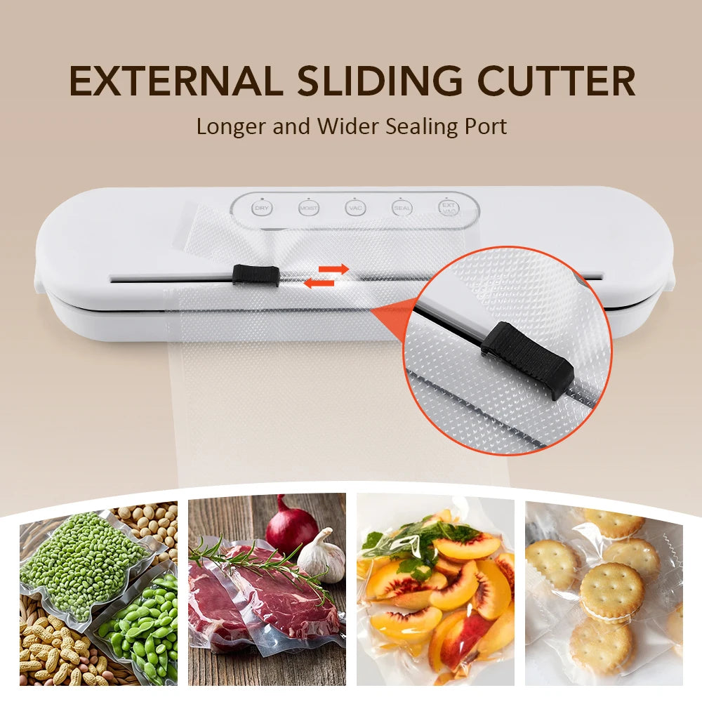 280/200mm 110/220V Heat Seal Machine Household Impulse Vacuum & Power Suction Food Meat Plastic Bag Sealer Kitchen Fruit Storage Peaceful Pleasures Health and Wellness